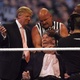 Donald Trump, Stone Cold Steve Austin and WWE wrestler Bobby Lashley get ready to shave Vince McMahon's head after McMahons lost the main event of the night, "Hair Vs. Hair," between Vince McMahon and Donald Trump. WrestleMania 23 at Detroit's Ford Field in Detroit, Michigan on April 1, 2007. (Photo: Leon Halip/WireImage/Getty)